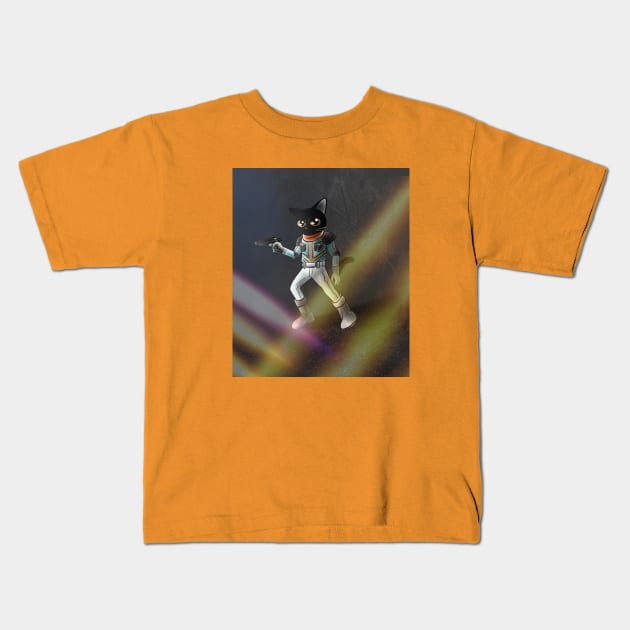 Cat space soldier Kids T-Shirt by BATKEI